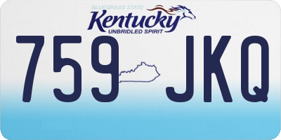 KY license plate 759JKQ
