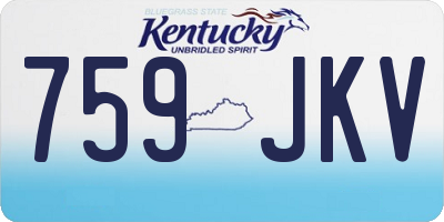 KY license plate 759JKV