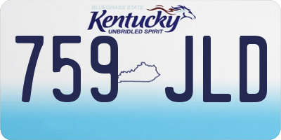 KY license plate 759JLD