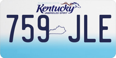 KY license plate 759JLE