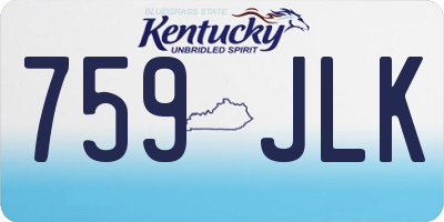 KY license plate 759JLK
