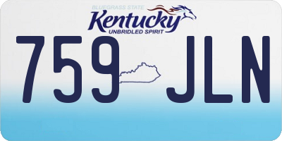 KY license plate 759JLN