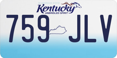 KY license plate 759JLV