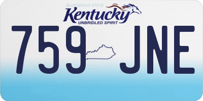 KY license plate 759JNE