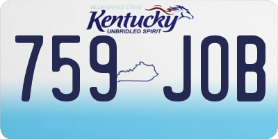 KY license plate 759JOB