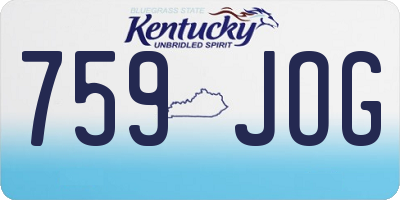 KY license plate 759JOG