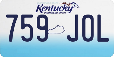KY license plate 759JOL