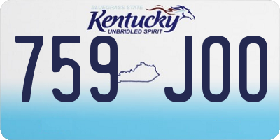 KY license plate 759JOO