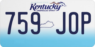 KY license plate 759JOP