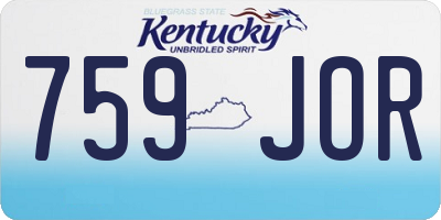 KY license plate 759JOR