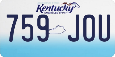 KY license plate 759JOU