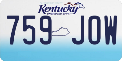 KY license plate 759JOW