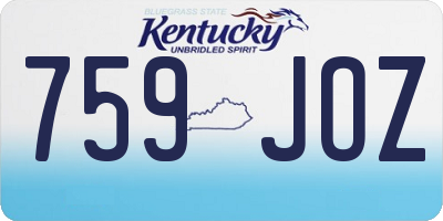 KY license plate 759JOZ