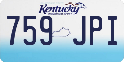 KY license plate 759JPI