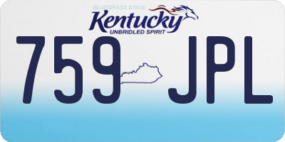 KY license plate 759JPL