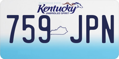 KY license plate 759JPN