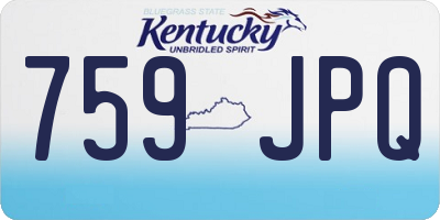 KY license plate 759JPQ