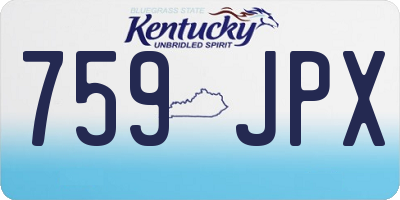 KY license plate 759JPX
