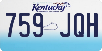 KY license plate 759JQH
