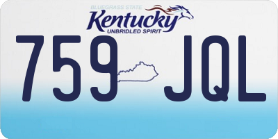 KY license plate 759JQL