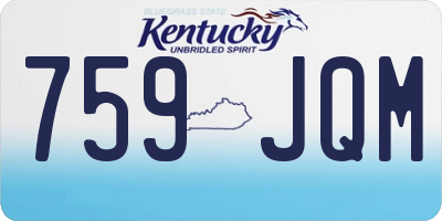 KY license plate 759JQM