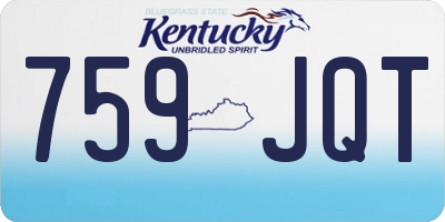 KY license plate 759JQT