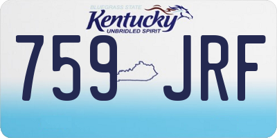 KY license plate 759JRF