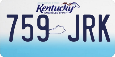 KY license plate 759JRK