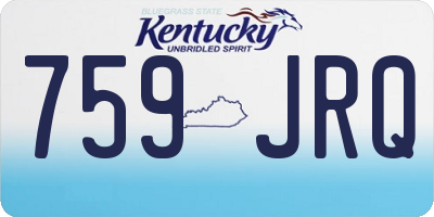 KY license plate 759JRQ