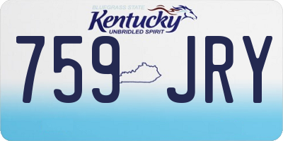 KY license plate 759JRY