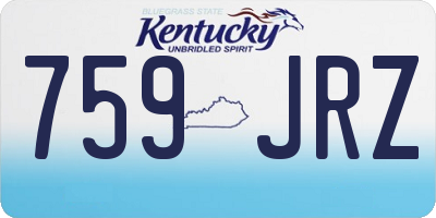 KY license plate 759JRZ