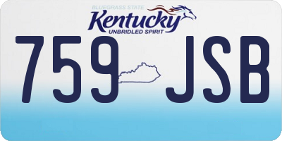 KY license plate 759JSB