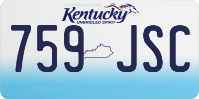 KY license plate 759JSC