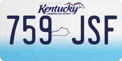 KY license plate 759JSF