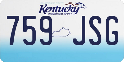 KY license plate 759JSG