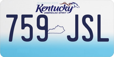 KY license plate 759JSL