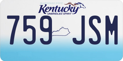 KY license plate 759JSM