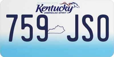 KY license plate 759JSO