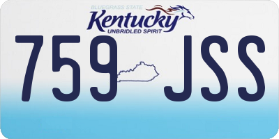 KY license plate 759JSS