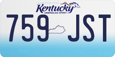 KY license plate 759JST