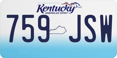 KY license plate 759JSW