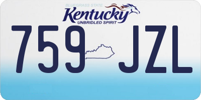 KY license plate 759JZL