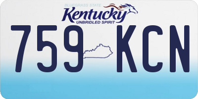 KY license plate 759KCN