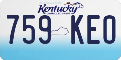 KY license plate 759KEO