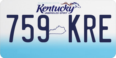 KY license plate 759KRE