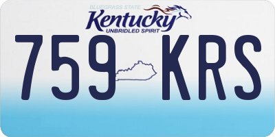 KY license plate 759KRS