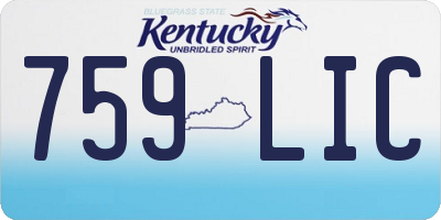 KY license plate 759LIC