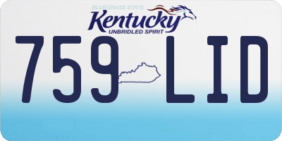 KY license plate 759LID