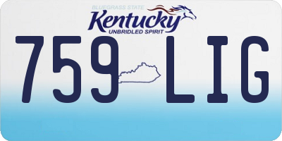 KY license plate 759LIG