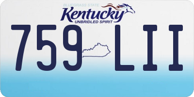 KY license plate 759LII